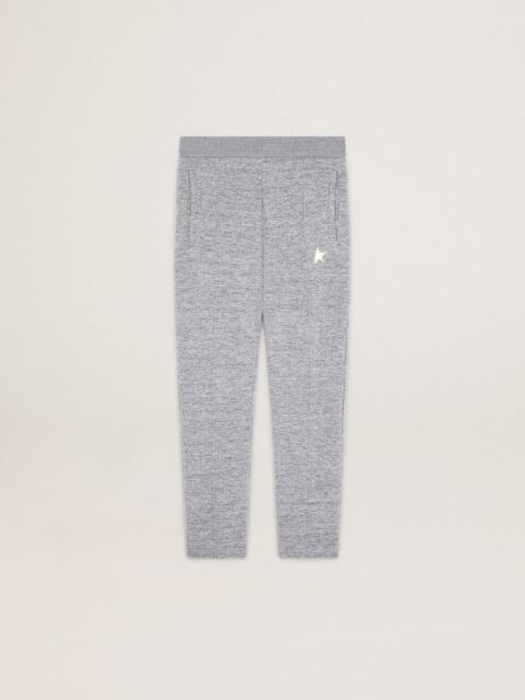 Men's gray joggers with gold star on the front