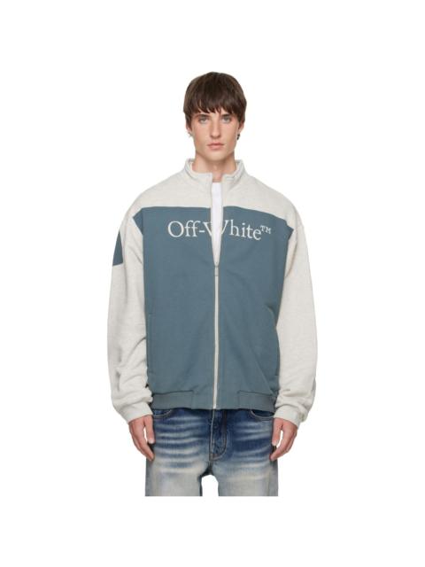 Off-White Gray Negative Big Bookish Relax Track Jacket