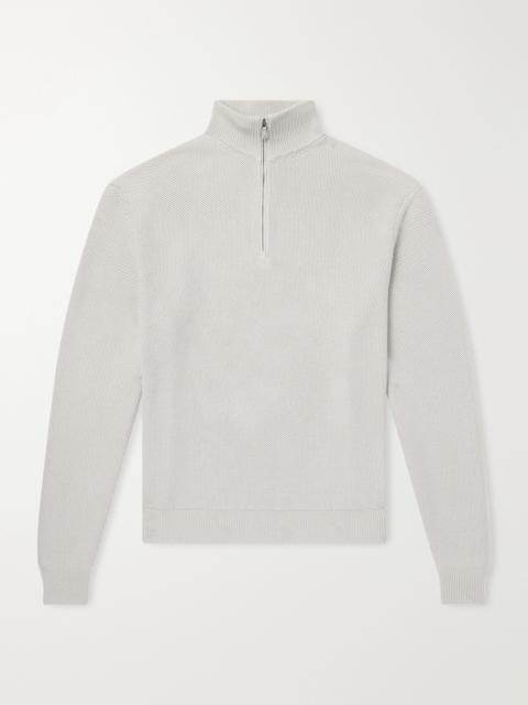 Ralph Lauren Silk and Cotton-Blend Half-Zip Sweater