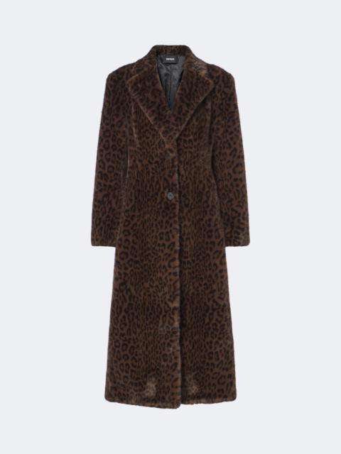 ROTATE Leopard-print single-breasted coat