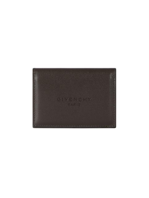 Givenchy Men's Antigona Stamped Bicolor Flap Card Holder in Leather - Brown