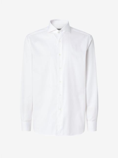 CORNELIANI White cotton twill shirt with wrinkle-free treatment