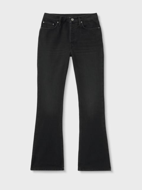 Cropped kick denim faded black