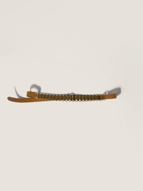 Miu Miu Leather and metal belt