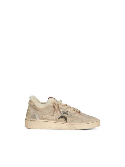 Golden Goose Ball Star in wool with gold leather star and white shearling lining