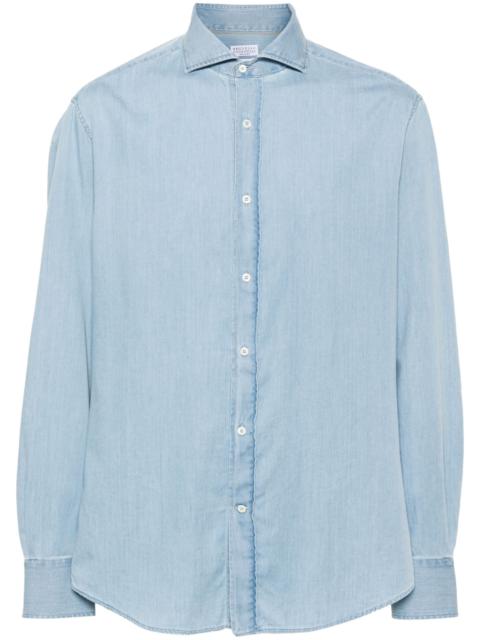 Blue Cotton Chambray Shirt