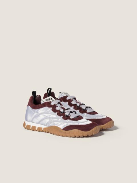 Miu Miu Tyre technical fabric and suede sneakers