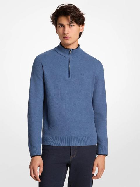MICHAEL KORS Wool Blend Quarter-Zip Sweater