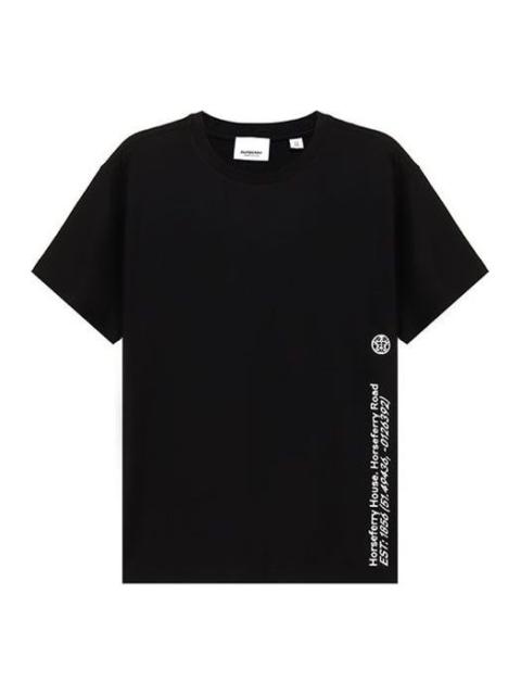 Burberry Burberry Address Alphabet Printed Cotton Loose Short Sleeve For Black 80372911