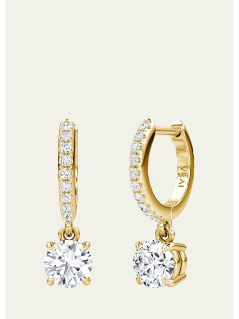 VRAI 14K Yellow Gold Lab-Grown Diamond Solitaire Drop Huggie Earrings