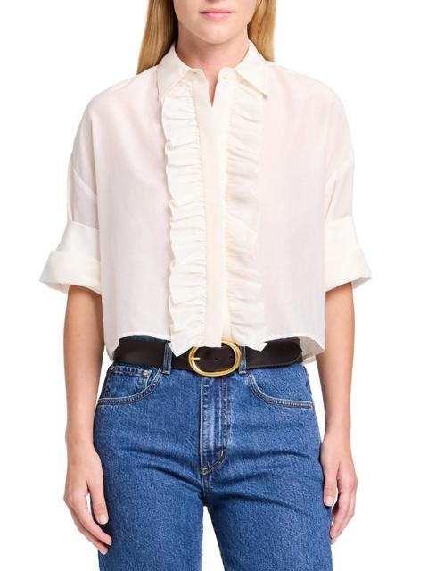 TWP Women's Next Ex Ruffle-Trimmed Blouse - Ivory