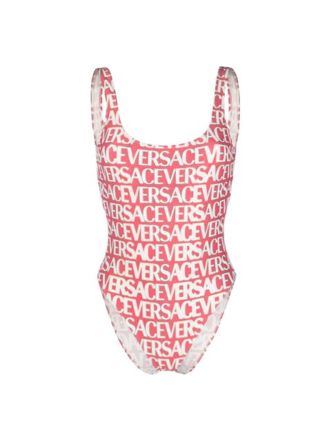 VERSACE Allover logo-print swimsuit