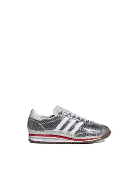 adidas three-stripe reptile-effect sneakers