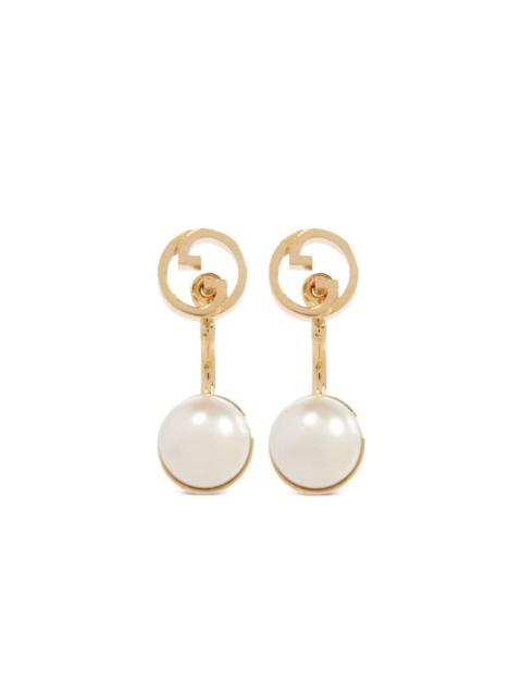GUCCI Blondie resin pearl drop earrings