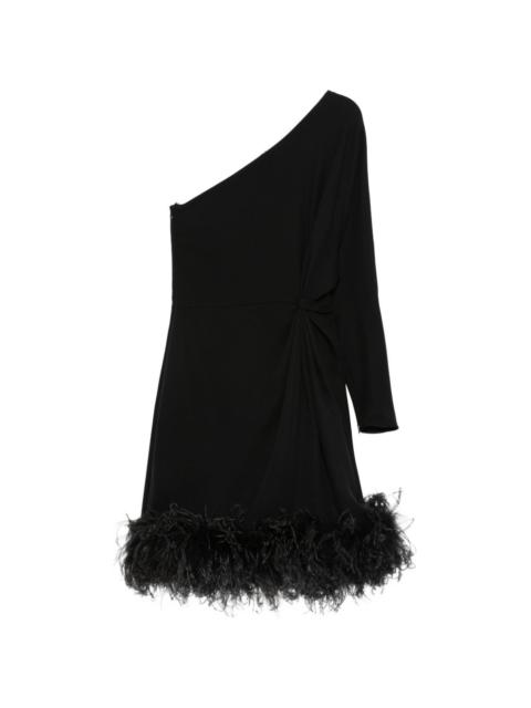 Valentino one-shoulder feather dress
