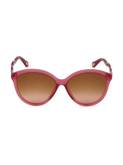 Chloé Women's Zelie 58MM Cat-Eye Sunglasses - Burgundy