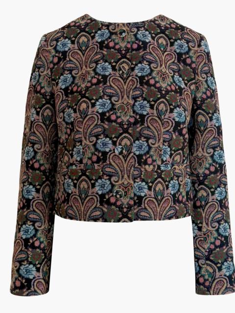Hill House Home The Virginia Jacket - Black Tapestry Fleur Brocade
