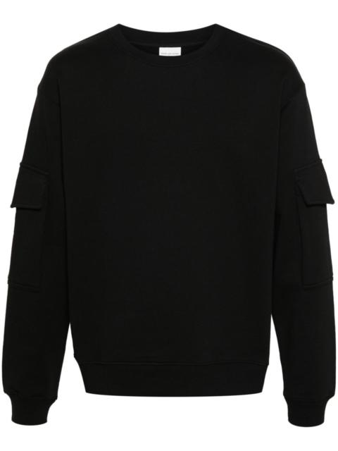 sleeve-pocket cotton sweatshirt