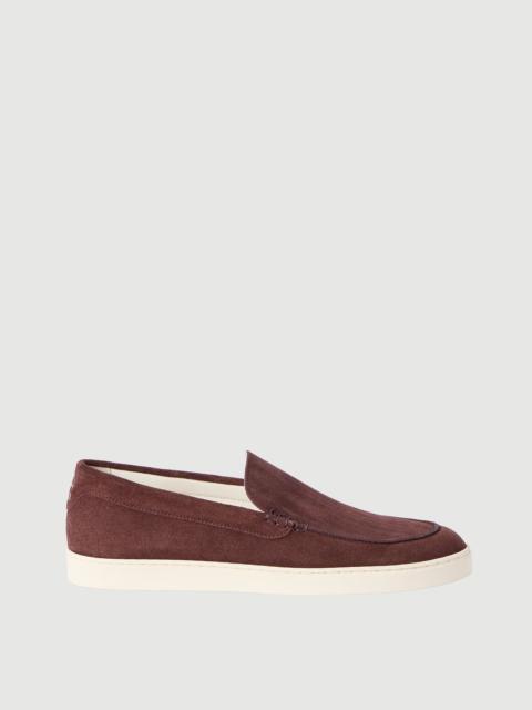 Brunello Cucinelli Chevron-effect suede loafer sneakers