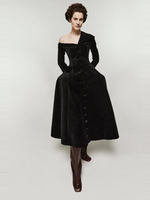 A.W.A.K.E. MODE OFF SHOULDER BASQUE DRESS BLACK