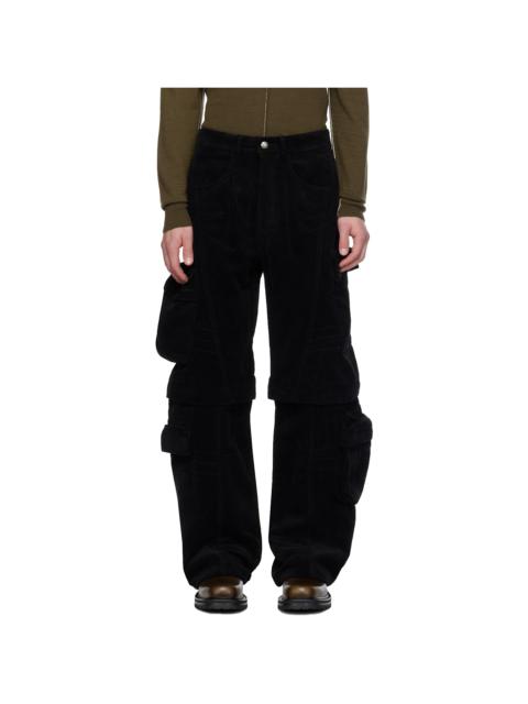 Andersson Bell Black Milano Corduroy Cargo Pants