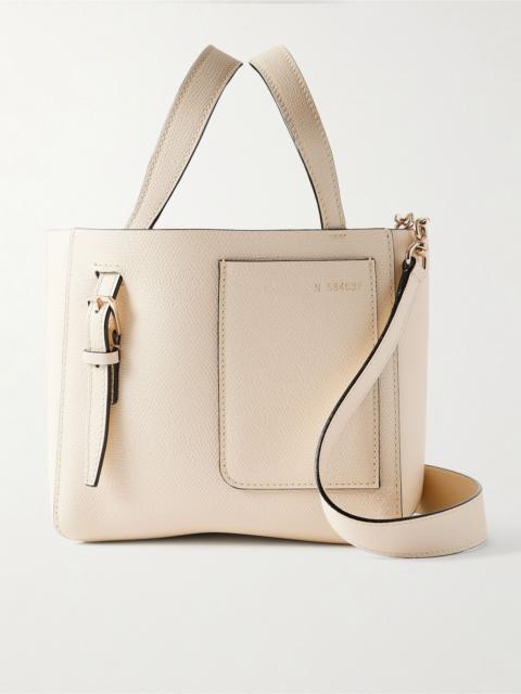 Valextra Mini textured-leather shoulder bag Off-white