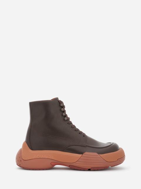 Lanvin FLASH-X BOLD LEATHER LACE-UP BOOTS