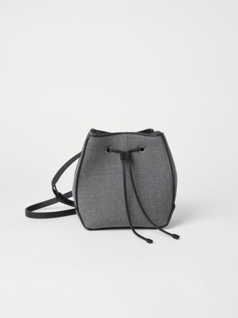 Brunello Cucinelli Virgin wool canvas bucket bag with monili