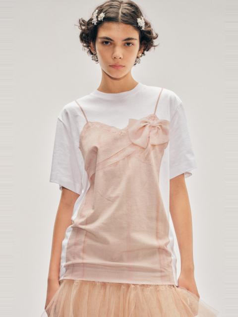 Simone Rocha Bow Sash Slip Dress Trompe L'Oeil Print T-Shirt