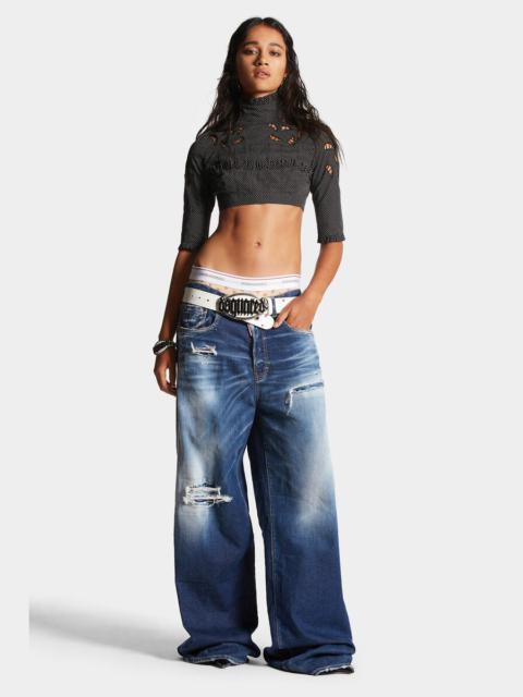 DSQUARED2 MEDIUM RIPPED KNEE WASH TRAVELLER JEANS