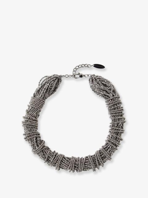 Brunello Cucinelli Glass And Sterling 925 Silver Choker
