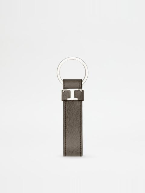 Tod's KEY HOLDER IN LEATHER - GREY