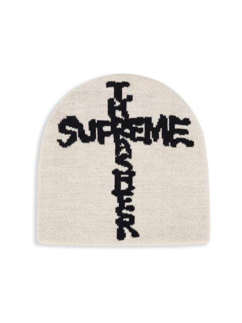 x Thrasher logo-intarsia "Grey" beanie