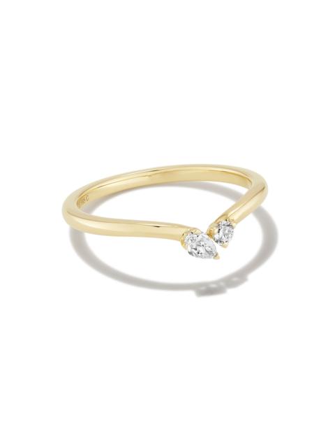 KENDRA SCOTT 0.16 ct Lab Grown White Diamond Toi et Moi Band Ring in 14k Yellow Gold