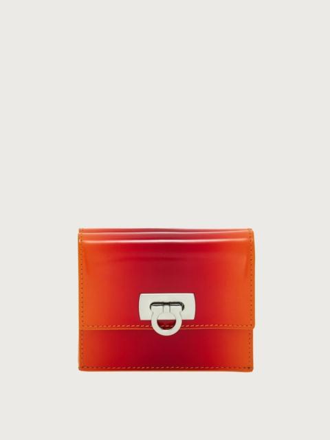 FERRAGAMO COMPACT WALLET WITH GANCINI CLASP