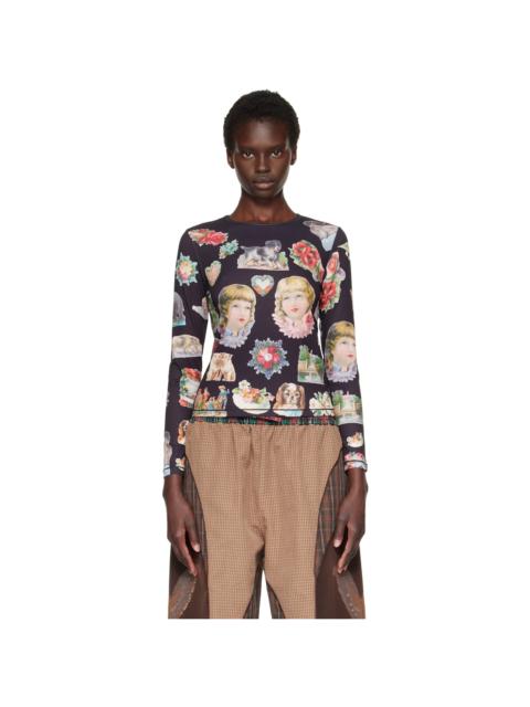 Chopova Lowena Black Snippets Fitted Jersey T-shirt