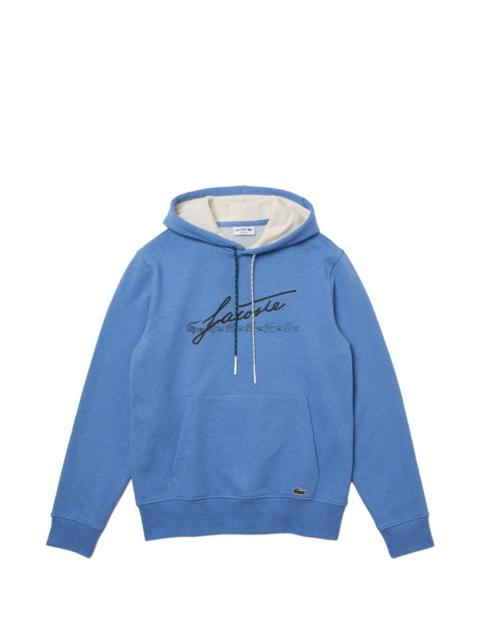 LACOSTE flecked cotton-fleece hoodie
