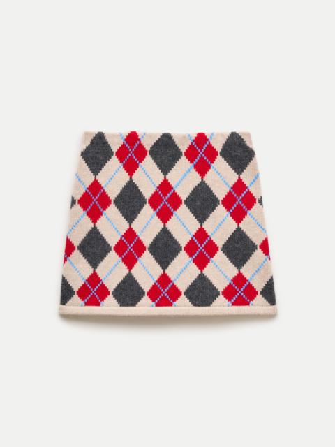 J.CREW Mini knit sweater-skirt in argyle wool