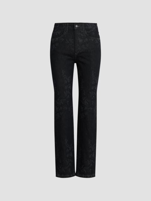 Favorite Daughter Women's The Valentina Floral High-Rise Straight-Leg Jeans - Magnolia