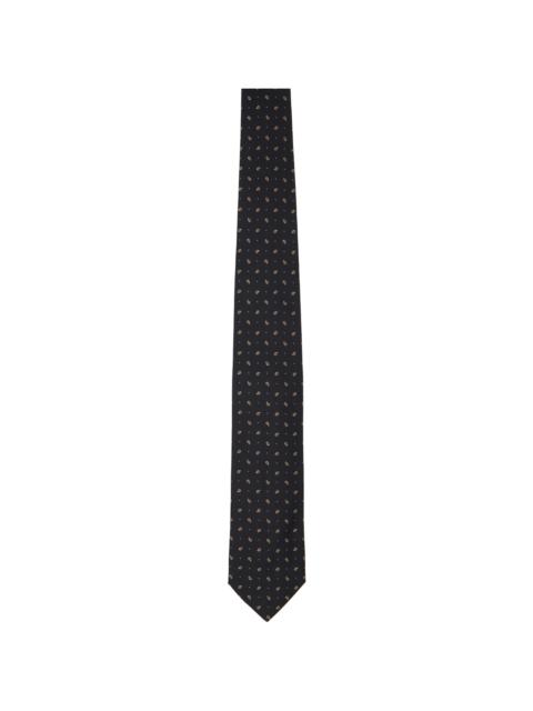 SUNFLOWER Black Silk Tie