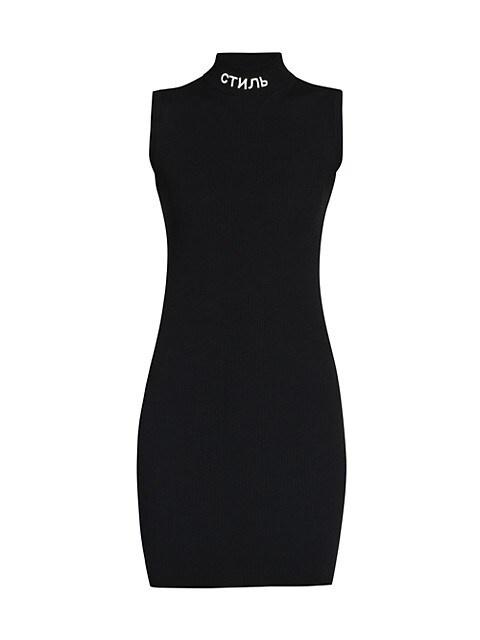 Heron Preston Ctnmb Ribbed Mockneck Minidress