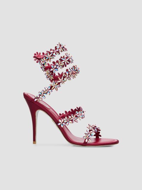 RENE CAOVILLA Women's Eva 105MM Crystal-Embellished Heeled Sandals - Bordeaux Crystal