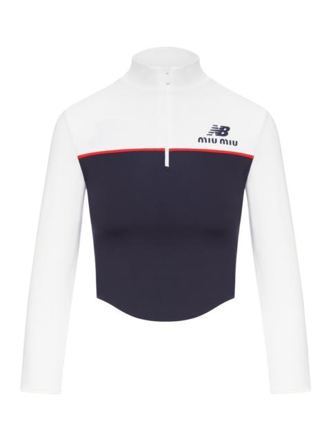 Miu Miu NEW BALANCE X MIU MIU TECHNICAL JERSEY TOP FEATURING COCO GAUFF