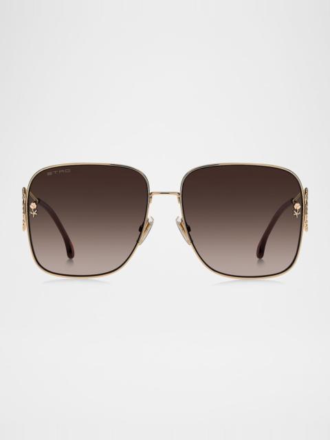 Etro Square Metal Sunglasses