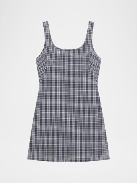 Theory Plaid Scoop-Neck Mini Dress