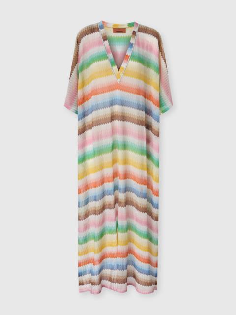 Missoni Long caftan cover-up with dégradé zigzag motif