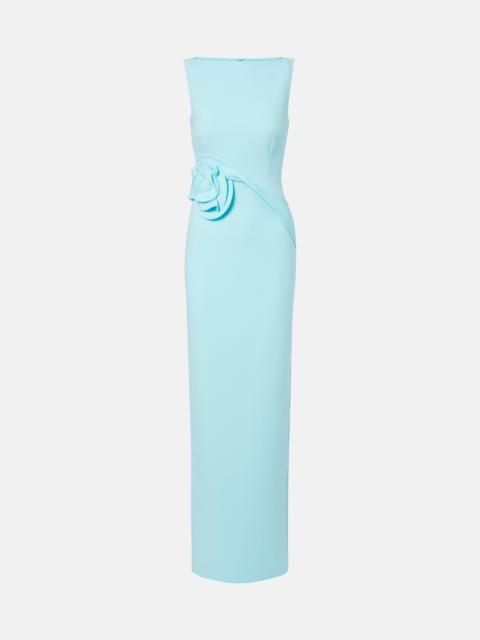 ROLAND MOURET Floral-appliqué gown