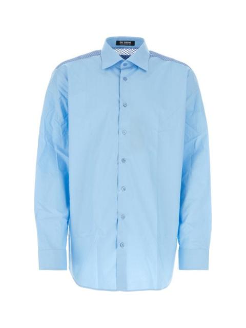 Light-blue poplin oversize shirt