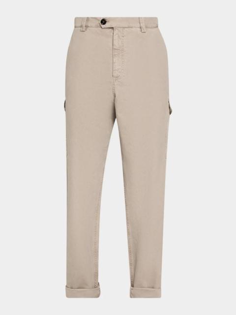 Brunello Cucinelli Men's Dyed Relaxed Fit Cargo Pants