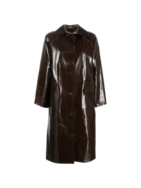 KASSL Editions Skai polished mid coat